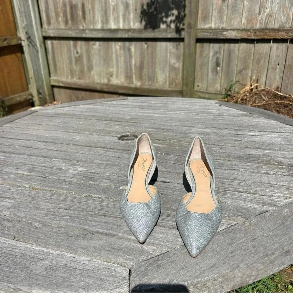 Jewel Badgley Mischka Dotty Glitter D'orsay Kitten Heel‎ size 6